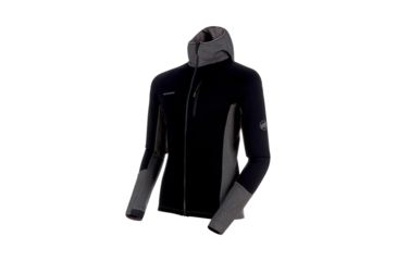 Image of Mammut Aconcagua Pro Hooded Midlayer Jacket - Mens, Black-Black Melange, S, 1014-00310-00205-113