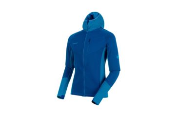 Image of Mammut Aconcagua Pro Hooded Midlayer Jacket - Mens, Ultramarine-Imperial Melange, XL, 1014-00310-50082-116