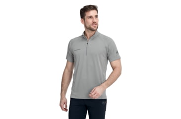 Image of Mammut Aegility Half Zip T-Shirt - Mens, Granit Melange, 2XL, 1017-01830-0819-117