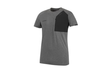Image of Mammut Crashiano Pocket T-Shirt - Mens, Black Mlange/Black, Large, 1017-00920-0034-115