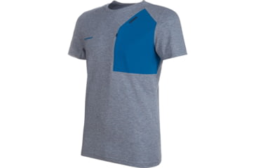 Image of Mammut Crashiano Pocket T-Shirt - Mens, Wing Teal Melange/Sapphire, Medium, 1017-00920-50258-114