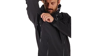 Image of Mammut Crater Hardshell Hooded Jacket - Mens, Phantom-Black, Extra Large, 1010-21751-00160-116