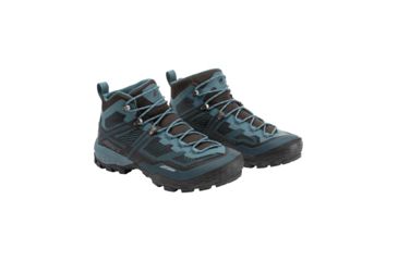 Image of Mammut Ducan Mid GTX Backpacking Boots - Mens, Black/Light Poseidon, 14 US, 3030-03540-00289-1300