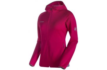 Image of Mammut Get Away ML Hooded Jacket - Women's-Magenta Melange-X-Large