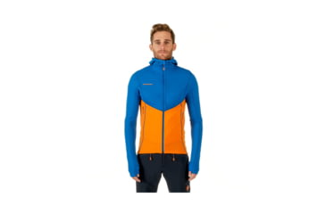 Image of Mammut Mens Eiswand Advanced ML Hooded Jacket, Ice-Sunrise, L, 1010-24680-5925-115
