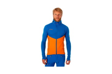 Image of Mammut Mens Eiswand Advanced ML Hooded Jacket, Ice-Sunrise, L, 1010-24680-5925-115