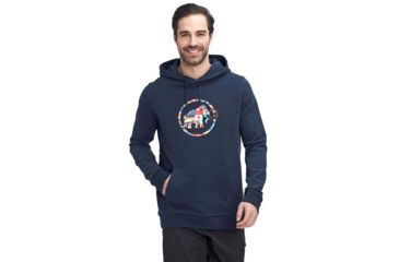 Image of Mammut Nations Hoody - Mens, Peacoat Melange, Small, 1014-02270-50126-113
