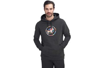 Image of Mammut Nations Hoody - Mens, Phantom Melange, Small, 1014-02270-00158-113