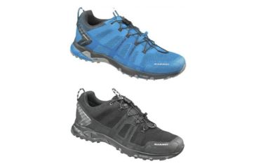 Image of Mammut T Aegility Low GTX Backpacking Shoe - Men's, Atlantic/Graphite, Black/Black