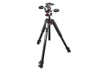 Image of Manfrotto 055 Aluminum 3 Section Tripod w/ 3-Way Head Kit MK055XPRO3-3W