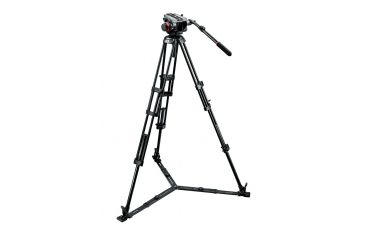 Image of Manfrotto MIDI Twin System - 504HD MPRO System and 546GB Tripod with Ground Spreader