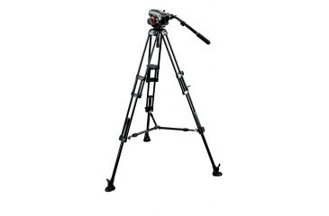 Image of Manfrotto MIDI Twin System - 504HD MPRO System and 546B Tripod with Mid-Level Spreader