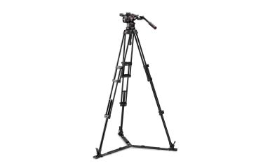 Image of Manfrotto Nitrotech N12 Video Head w/ Twin Leg Tripod Ground Spreader, Black, MVKN12TWINGUS