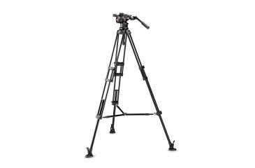 Image of Manfrotto Nitrotech N12 Video Head w/ Twin leg Tripod Middle Spreader, Black, MVKN12TWINMUS