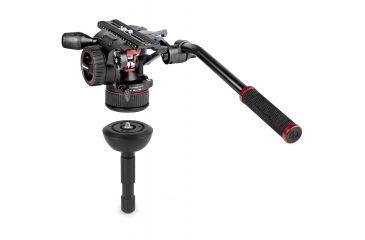 Image of Manfrotto Nitrotech N12 Video Head w/ Twin leg Tripod Middle Spreader, Black, MVKN12TWINMUS