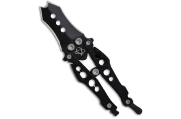 Image of Mantis Mantis Bottleneck Dual-Tip Butterfly-Style Folding Knife 1.99" Black BK-2A, Black, Stainless Steel, adult, BHQ-12813