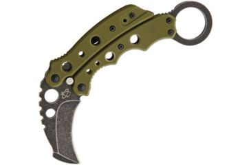 Image of Mantis Vuja De Karambit Green Folding Knife,2in,OD Green,Skeletonized G10 Handle MANMK4GSW