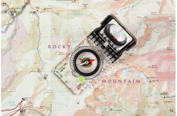 Image of Compass on map of Rocky Mountains