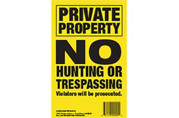 Image of Maple Leaf Press No Trespassing Sign 5.5 x 8 in, Vertical, 50 Pk, Yellow, NTP-2-50