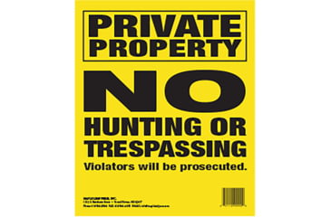 Image of Maple Leaf Press No Trespassing Sign 10 x 12 in, Vertical, 25 Pk, Yellow, NTP-4-25