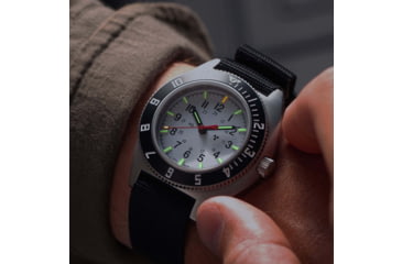 Image of Marathon Arctic Steel Navigator Automatic Unisex Watches, 41mm, Sapphire, Ballistic Nylon Strap, Black, WW194029SS-0501