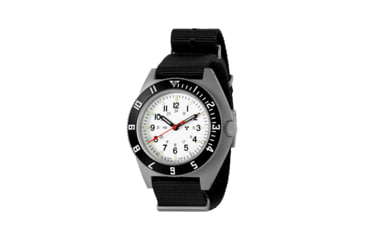 Image of Marathon Arctic Steel Navigator Ssnav On Nylon Defstan Watch, White, 41mm, WW194001SS-0503