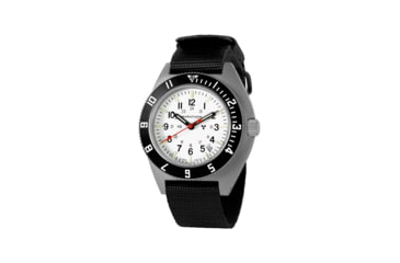 Image of Marathon Arctic Steel Navigator W/ Date On Ballistic Nylon Watch, 11in, White, 41mm, WW194013SS-0501