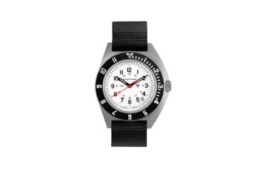 Image of Marathon Arctic Steel Navigator W/ Date On Ballistic Nylon Watch, 11in, White, 41mm, WW194013SS-0501