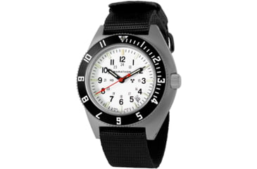 Image of Marathon Arctic Steel Navigator W/ Date On Ballistic Nylon Watch, 12in, White, 41mm, WW194013SS-0502