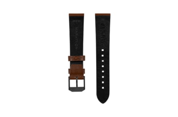 Image of Marathon Cross Hatch 2-Piece Strap, Italian Leather, IP Black Buckle, 20mm, Cognac, Extra Long, WS-LT-CGBK-20-XL