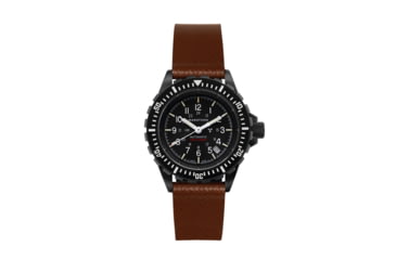 Image of Marathon Cross Hatch 2-Piece Strap, Italian Leather, IP Black Buckle, 20mm, Cognac, Standard, WS-LT-CGBK-20-ST