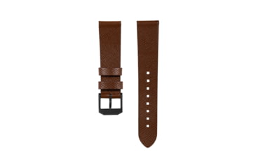Image of Marathon Cross Hatch 2-Piece Strap, Italian Leather, IP Black Buckle, 20mm, Cognac, Standard, WS-LT-CGBK-20-ST