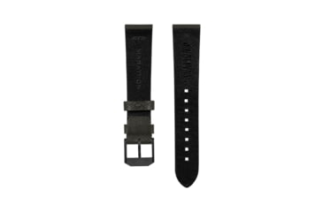 Image of Marathon Cross Hatch 2-Piece Strap, Italian Leather, IP Black Buckle, 20mm, Moss Green, Extra Long, WS-LT-MGBK-20-XL