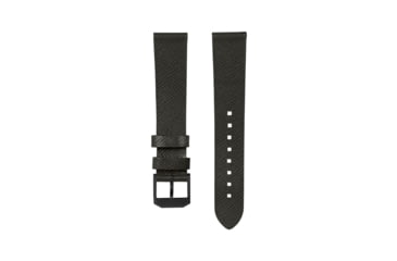Image of Marathon Cross Hatch 2-Piece Strap, Italian Leather, IP Black Buckle, 20mm, Moss Green, Extra Long, WS-LT-MGBK-20-XL