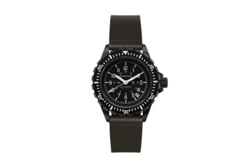 Image of Marathon Cross Hatch 2-Piece Strap, Italian Leather, IP Black Buckle, 20mm, Moss Green, Standard, WS-LT-MGBK-20-ST