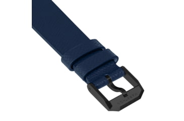 Image of Marathon Cross Hatch 2-Piece Strap, Italian Leather, IP Black Buckle, 20mm, Royal Blue, Standard, WS-LT-RBBK-20-ST