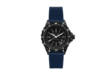 Image of Marathon Cross Hatch 2-Piece Strap, Italian Leather, IP Black Buckle, 20mm, Royal Blue, Standard, WS-LT-RBBK-20-ST