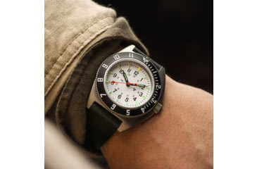 Image of Marathon Cross Hatch 2-Piece Strap, Italian Leather, Parkerized Buckle, 20mm, Moss Green, Extra Long, WS-LT-MGPS-20-XL