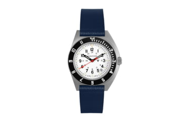 Image of Marathon Cross Hatch 2-Piece Strap, Italian Leather, Parkerized Buckle, 20mm, Royal Blue, Extra Long, WS-LT-RBPS-20-XL