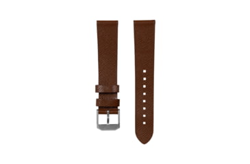 Image of Marathon Cross Hatch 2-Piece Strap, Italian Leather, Steel Buckle, 20mm, Cognac, Extra Long, WS-LT-CGSS-20-XL