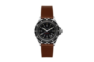 Image of Marathon Cross Hatch 2-Piece Strap, Italian Leather, Steel Buckle, 20mm, Cognac, Standard, WS-LT-CGSS-20-ST