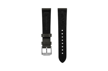 Image of Marathon Cross Hatch 2-Piece Strap, Italian Leather, Steel Buckle, 20mm, Moss Green, Extra Long, WS-LT-MGSS-20-XL