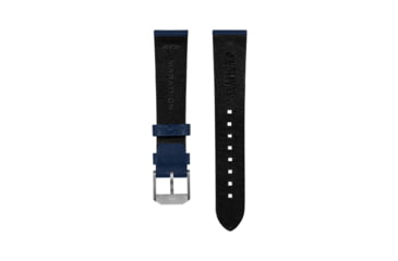 Image of Marathon Cross Hatch 2-Piece Strap, Italian Leather, Steel Buckle, 20mm, Royal Blue, Extra Long, WS-LT-RBSS-20-XL