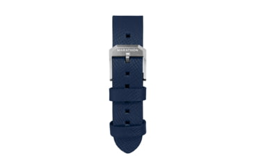 Image of Marathon Cross Hatch 2-Piece Strap, Italian Leather, Steel Buckle, 20mm, Royal Blue, Standard, WS-LT-RBSS-20-ST