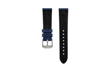Image of Marathon Cross Hatch 2-Piece Strap, Italian Leather, Steel Buckle, 20mm, Royal Blue, Standard, WS-LT-RBSS-20-ST