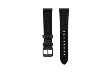 Image of Marathon Cross Hatch 2-Piece Strap, Leather, Steel Buckle, 20mm, Black, Extra Long, WS-LT-BKBK-20-XL