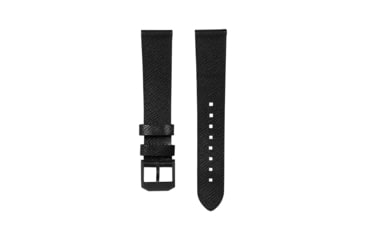 Image of Marathon Cross Hatch 2-Piece Strap, Leather, Steel Buckle, 20mm, Black, Extra Long, WS-LT-BKBK-20-XL