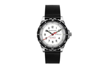 Image of Marathon Cross Hatch 2-Piece Strap, Leather, Steel Buckle, 22mm, Black, Extra Long, WS-LT-BKSS-22-XL