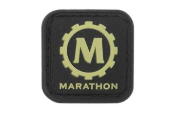 Image of Marathon 1x1in Morale Patch w/Glow in the Dark Rubber Logo, Black, AD030008BK