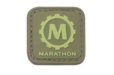 Image of Marathon 1x1in Morale Patch w/Glow in the Dark Rubber Logo,Desert Tan, AD030008DT